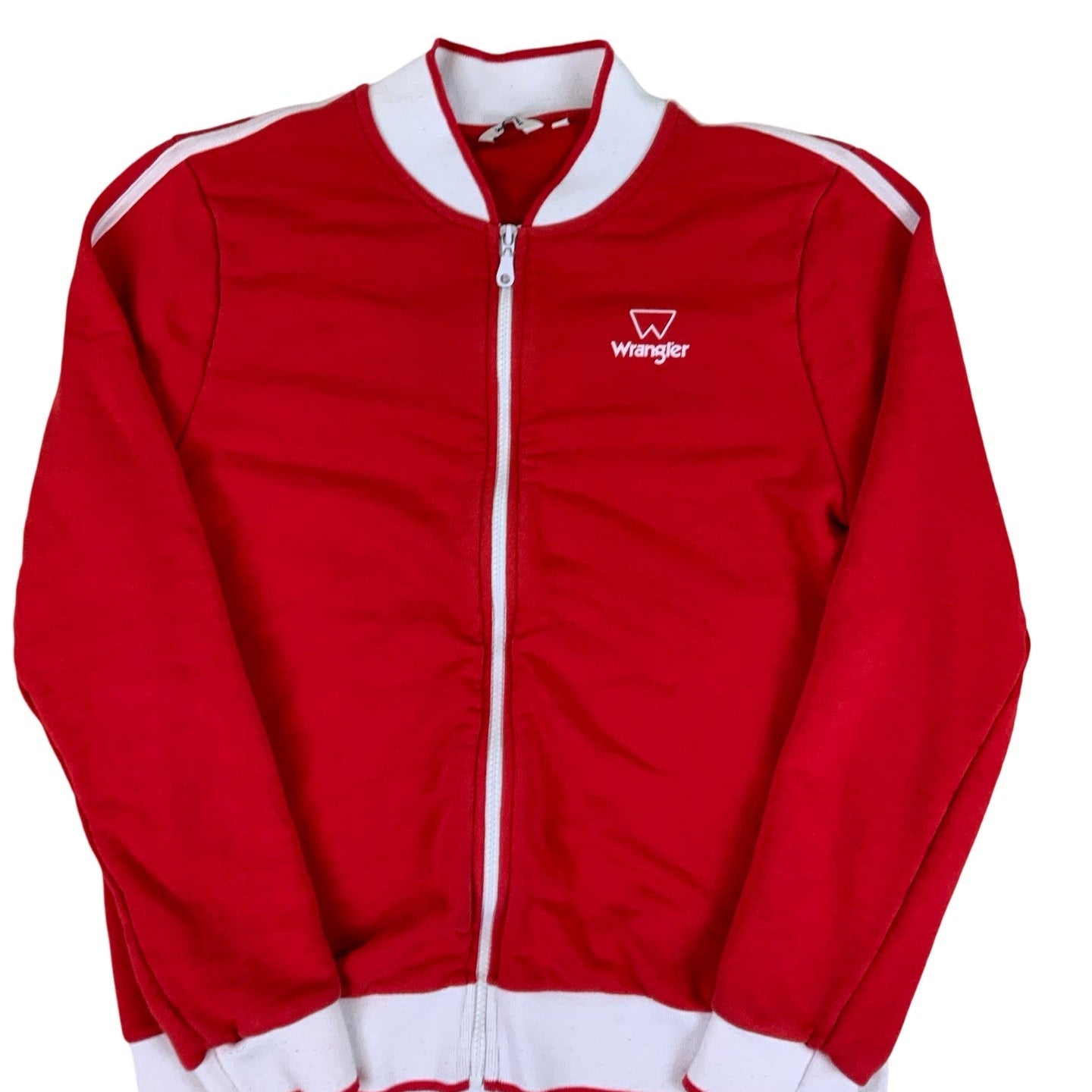 Vintage Wranger Red White Zip-up Track Jacket S M