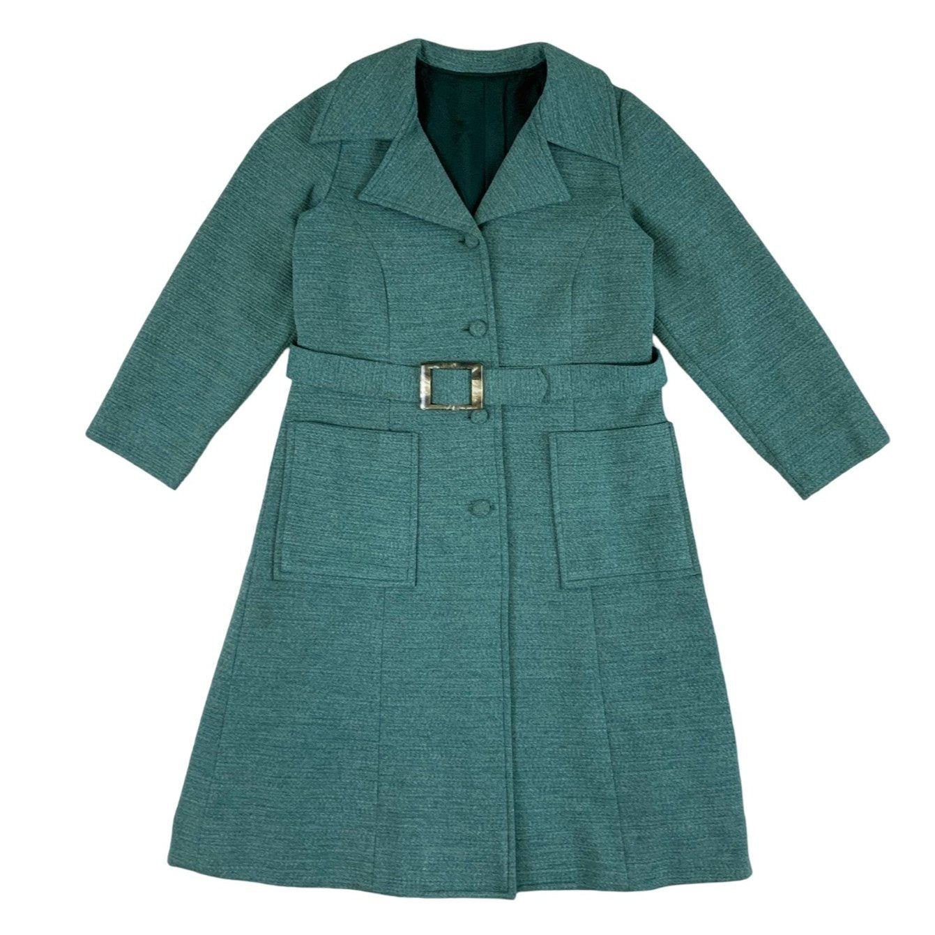 Vintage Turquoise Winter Wool Long Coat 6 8