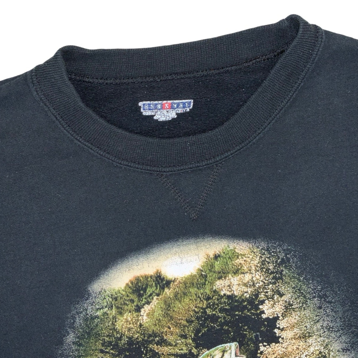 Vintage 90s Jerszees Deer Fish Graphic Crewneck Sweatshirt M L