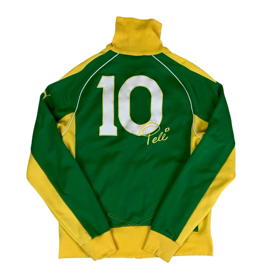 Puma Pele Vintage 00s Brazil Football Green Track Sports Jacket S M