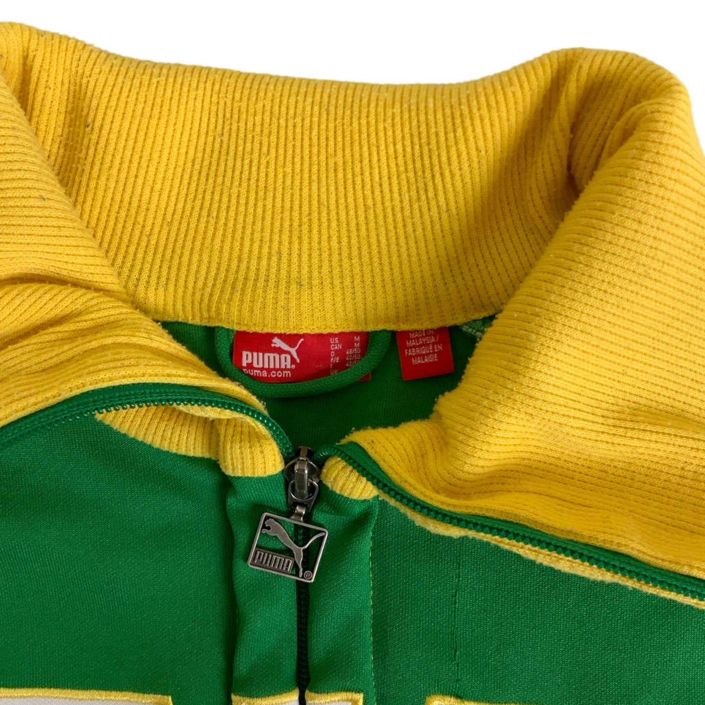 Puma Pele Vintage 00s Brazil Football Green Track Sports Jacket S M