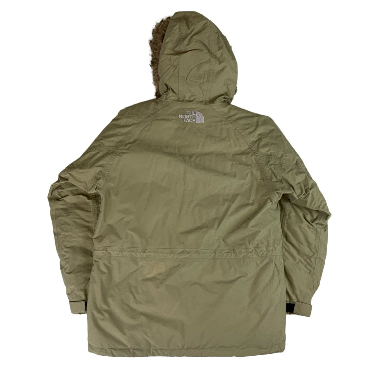 Vintage The North Face 00s Cream Faux Fur Hooded Parka S M