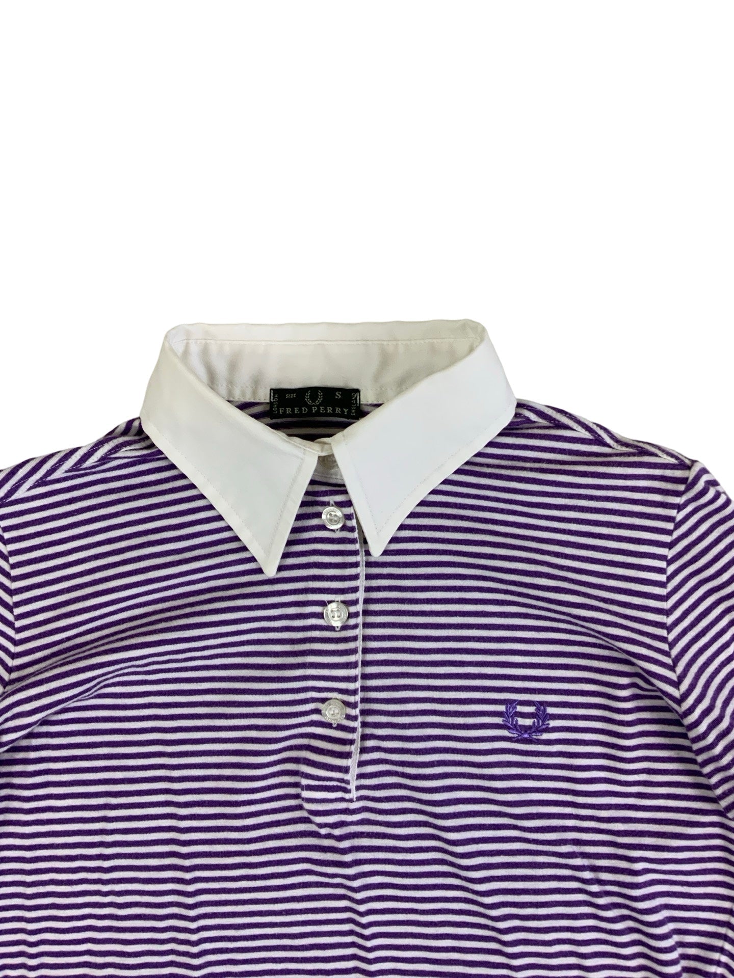 Fred Perry Vintage Purple Women's Striped Shirt XS S