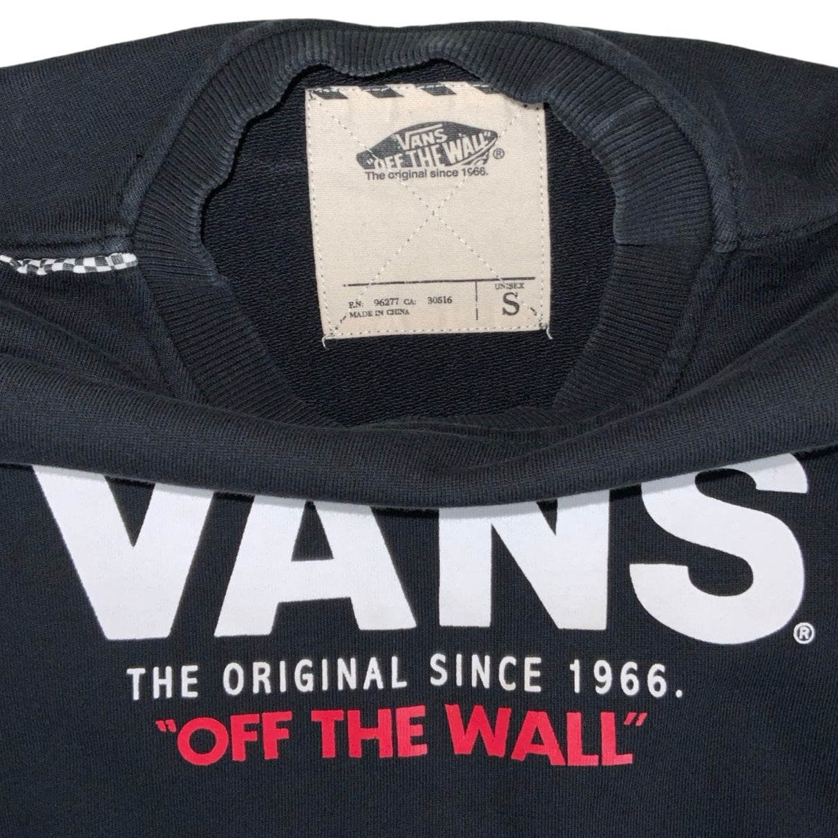 Vintage 90s 'Vans Off The Wall' Black Skate Graphic Sweatshirt S