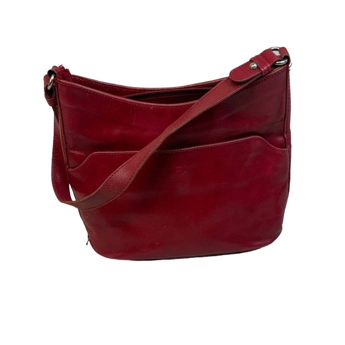 Vintage 'Vera Pelle' Red Leather Handbag