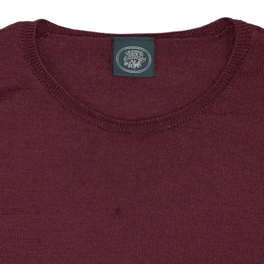 Vintage 90s Laura Ashley Burgundy Red Jumper S 10 12