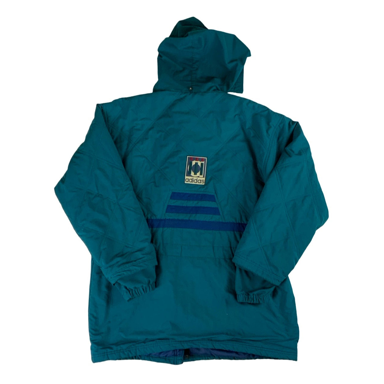 Vintage 90s Adidas Green Hooded Long Parka L XL