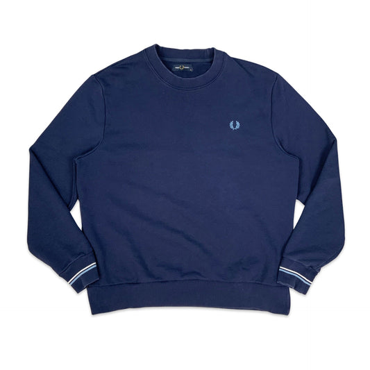Fred Perry Navy Crew Neck Sweatshirt L XL