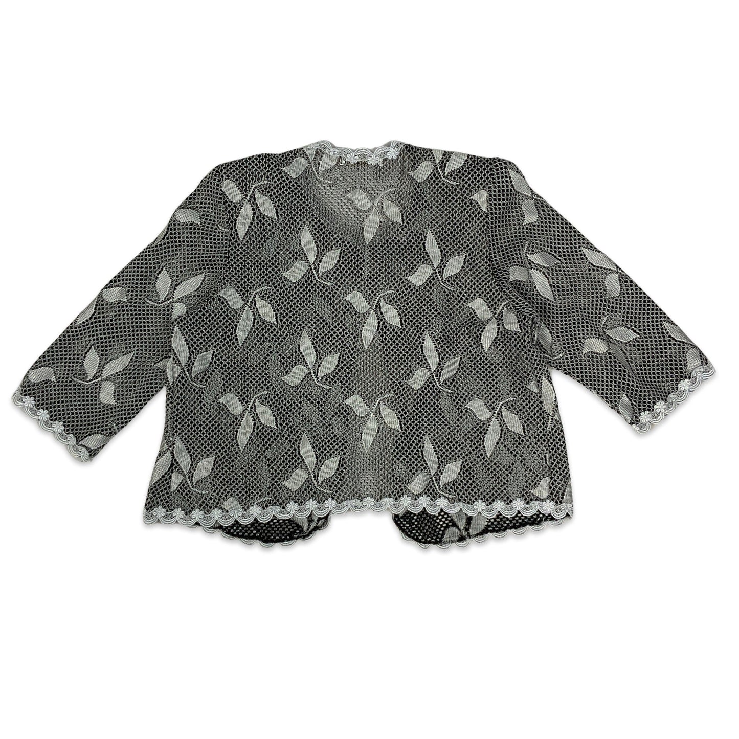 90s Silver & Black Woven Bolero 14 16