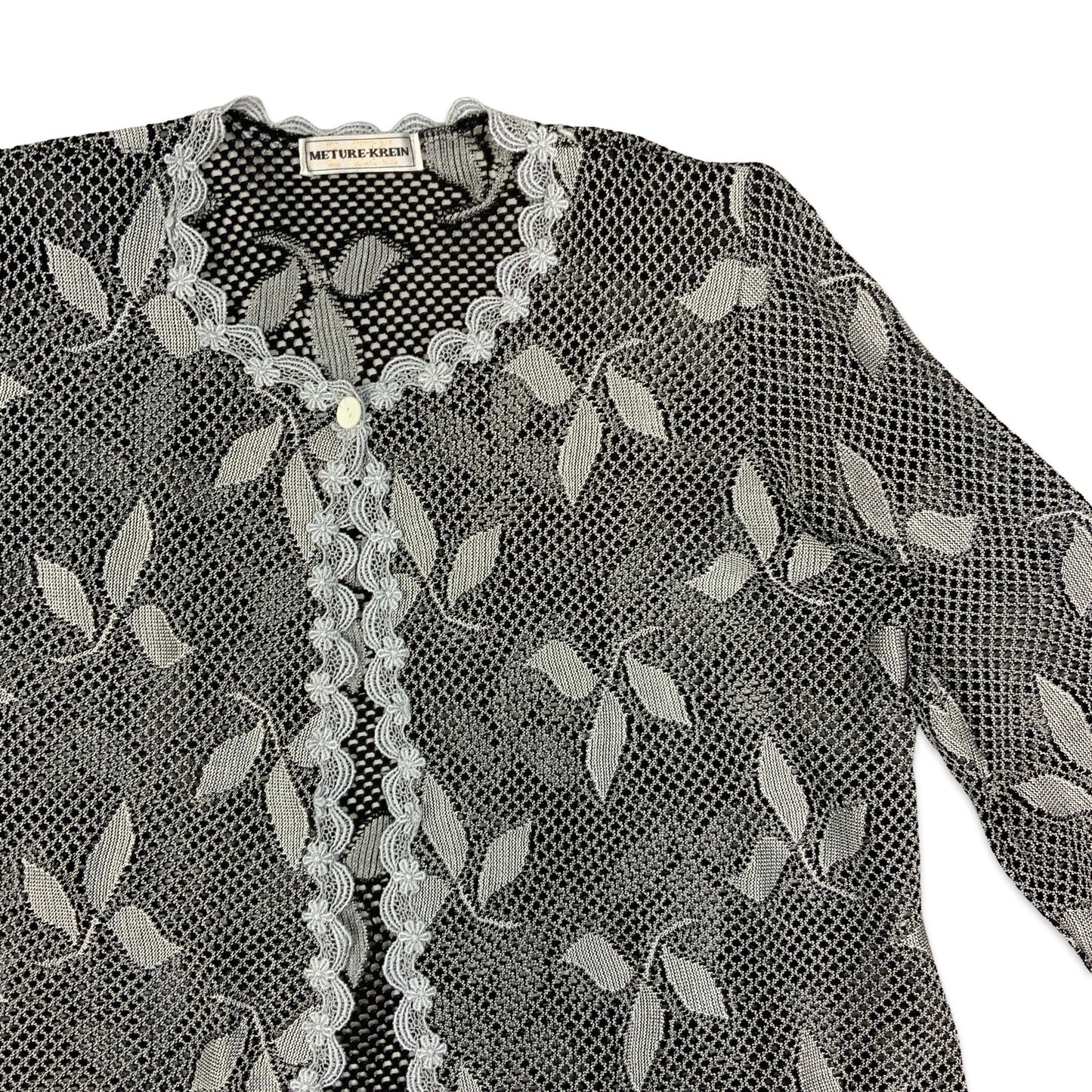 90s Silver & Black Woven Bolero 14 16