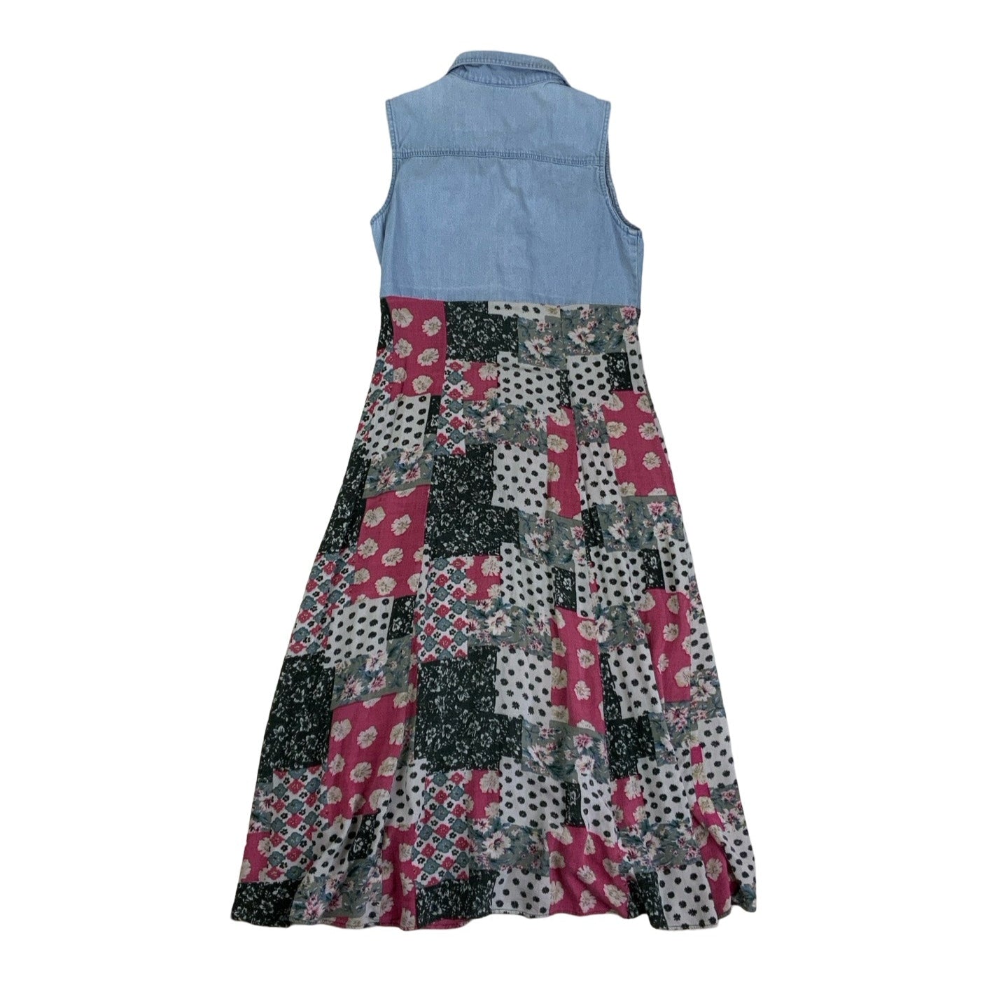 Vintage 90s Y2K ‘Lela Collection’ Patchwork Floral Midi Sleeveless Summer Shirt