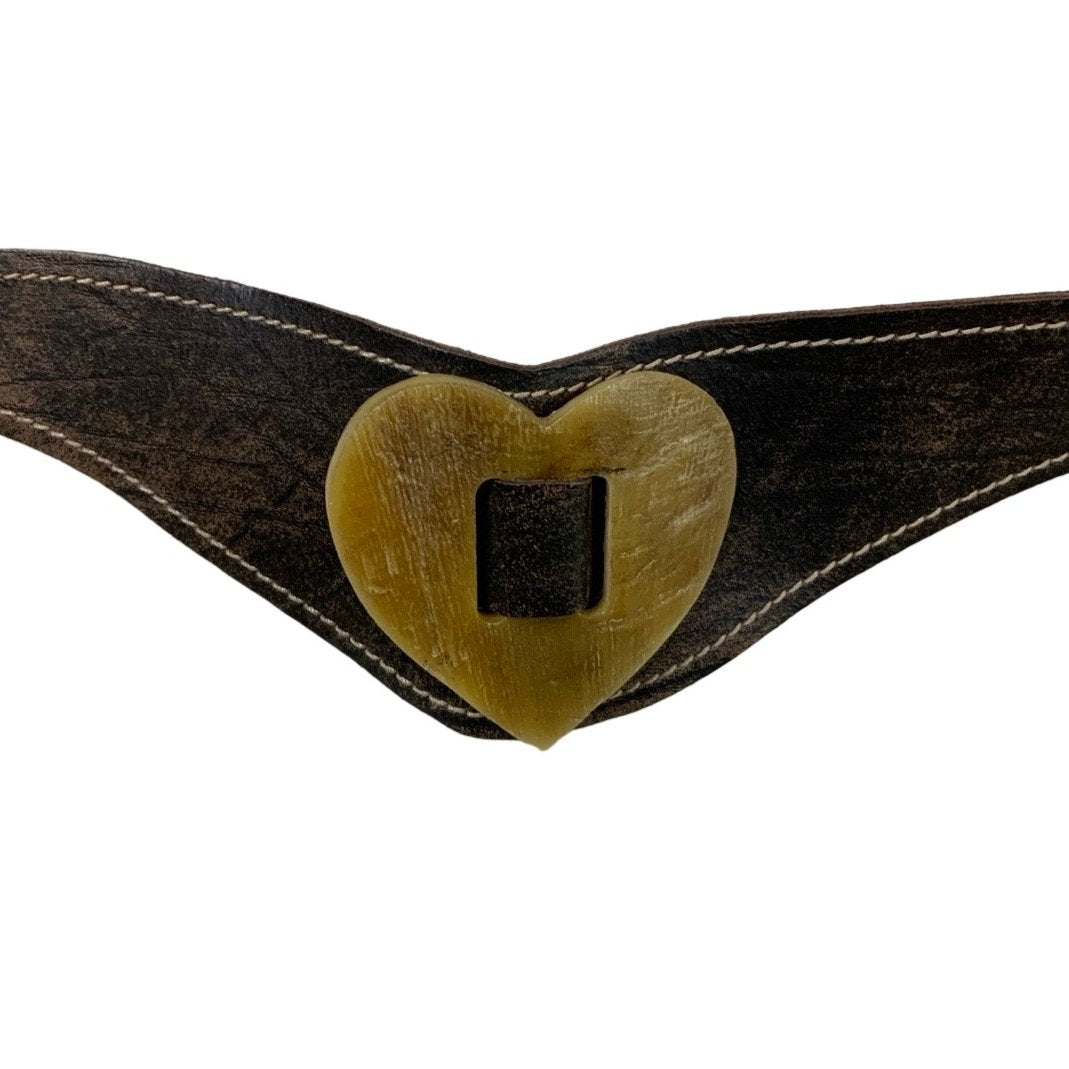 Vintage Love Heart Leather Belt
