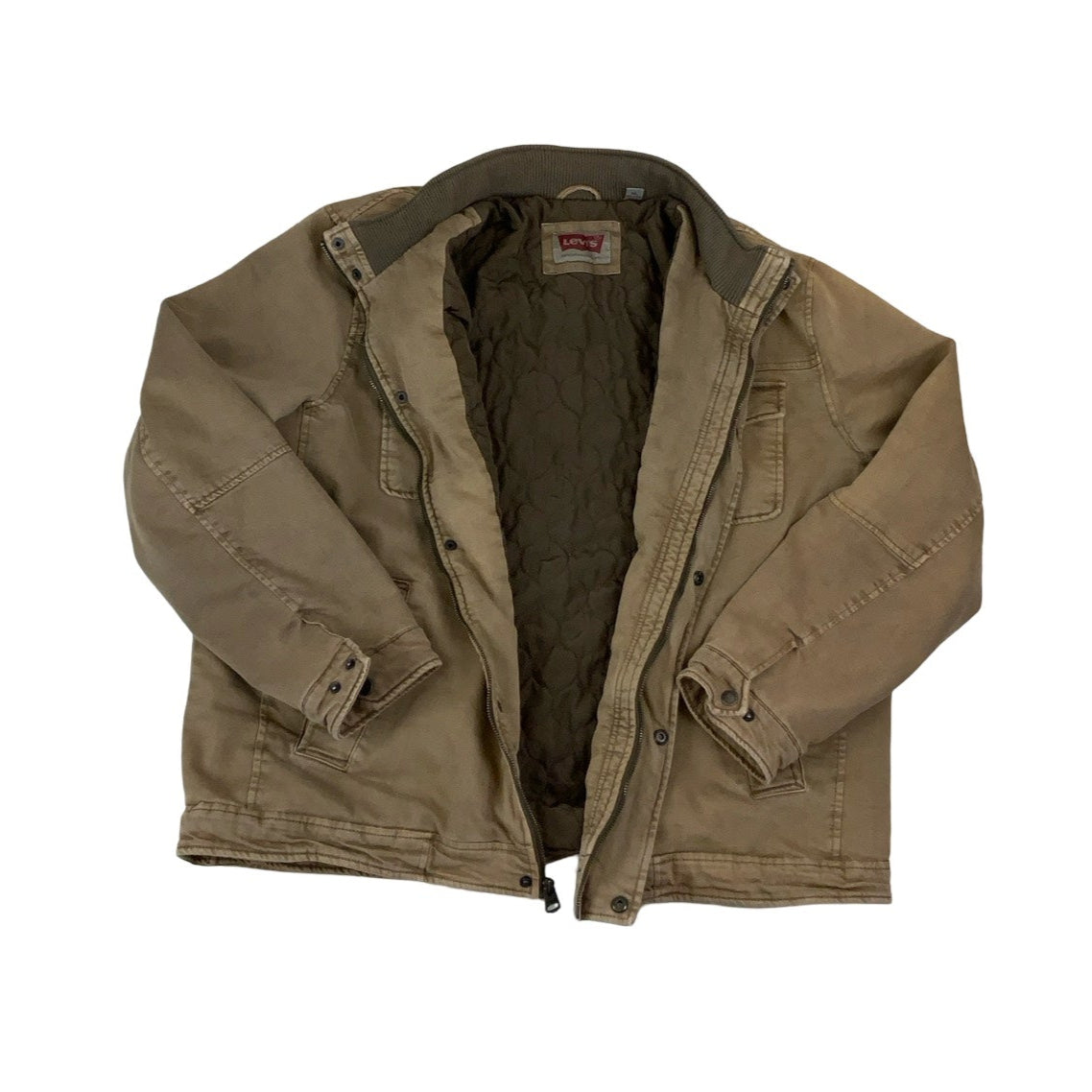 Vintage 90s 'Levi's' Brown Quilt Lined Windbreaker Coat 3XL 4XL