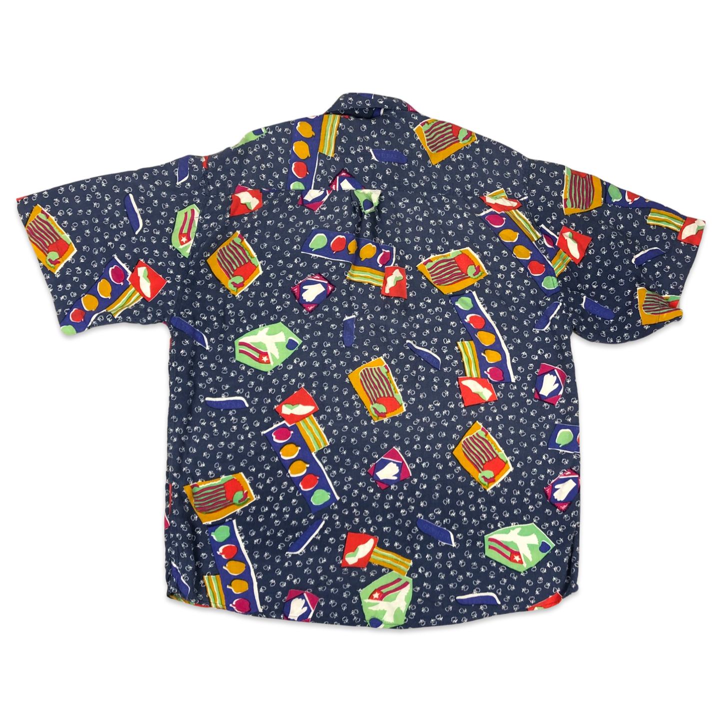 Vintage 80s Crazy Abstract Print Shirt XL