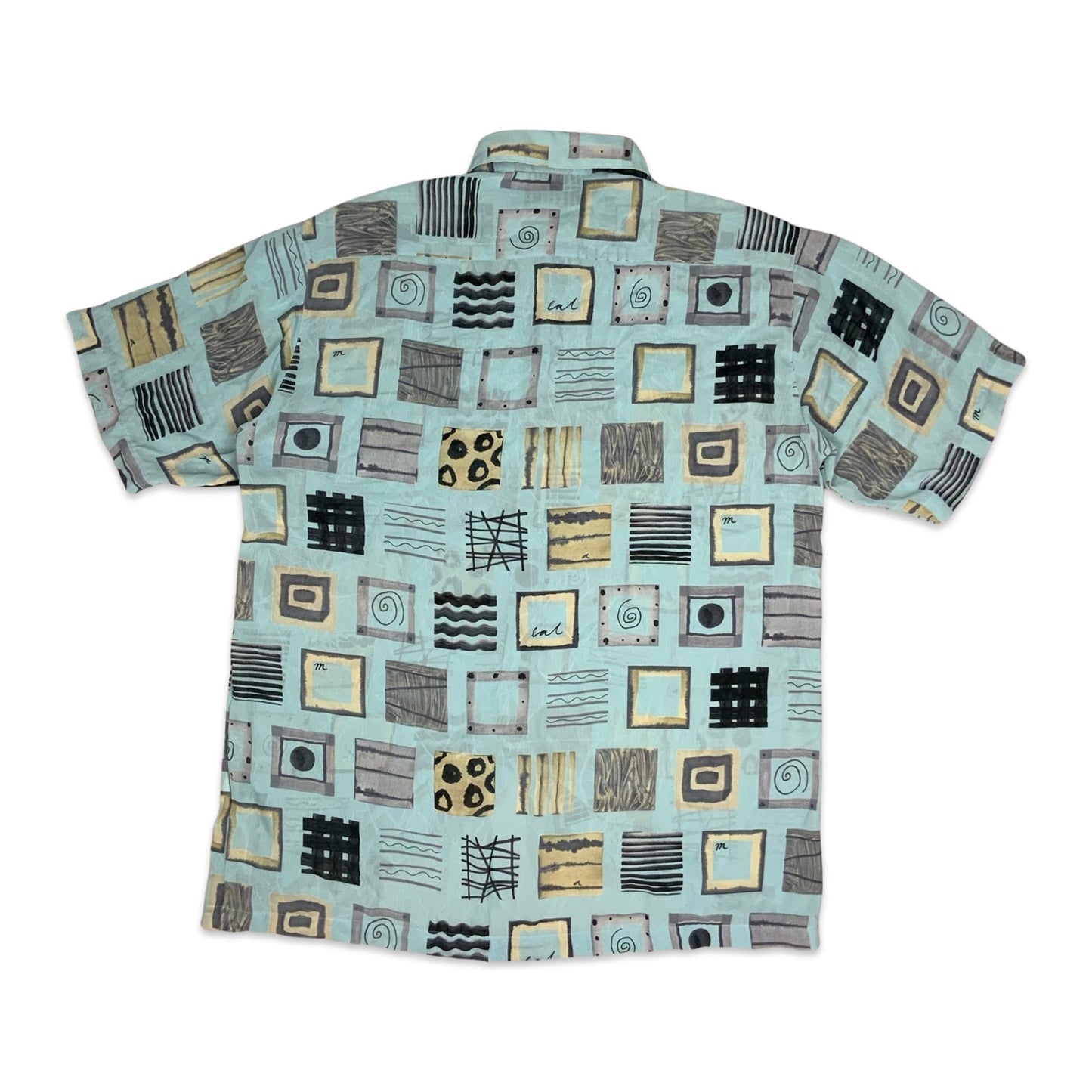 Vintage Sheer Baby Blue Print Shirt S M