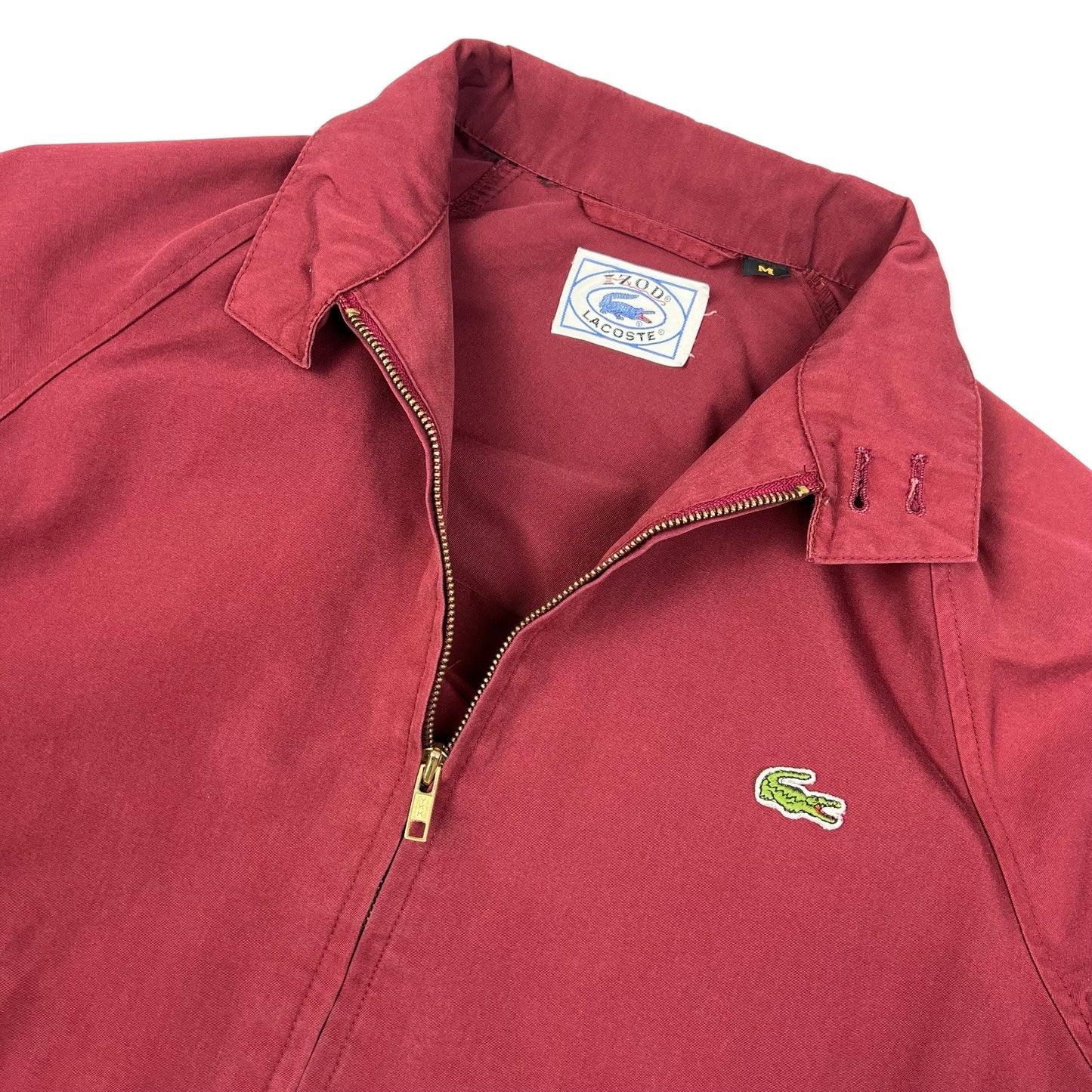 Vintage 70s IZOD Lacoste Maroon Harrington Windbreaker S M