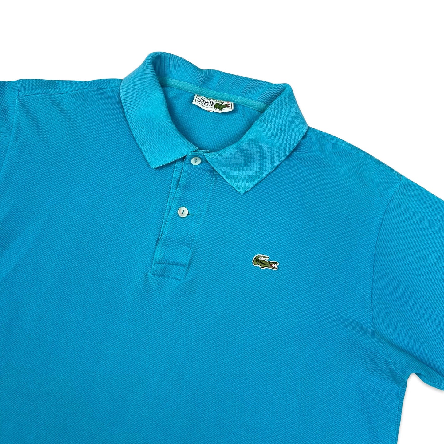 Vintage 80s Chemise Lacoste Light Blue Polo Shirt M L