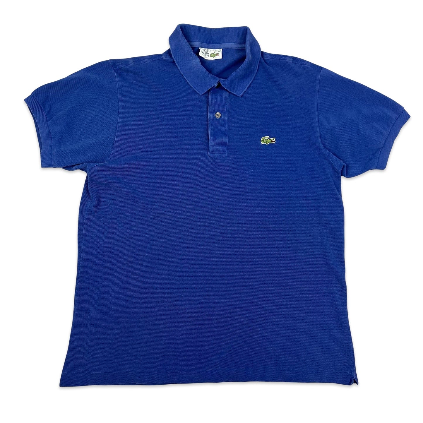 Vintage 80s Chemise Lacoste Blue Polo Shirt S M
