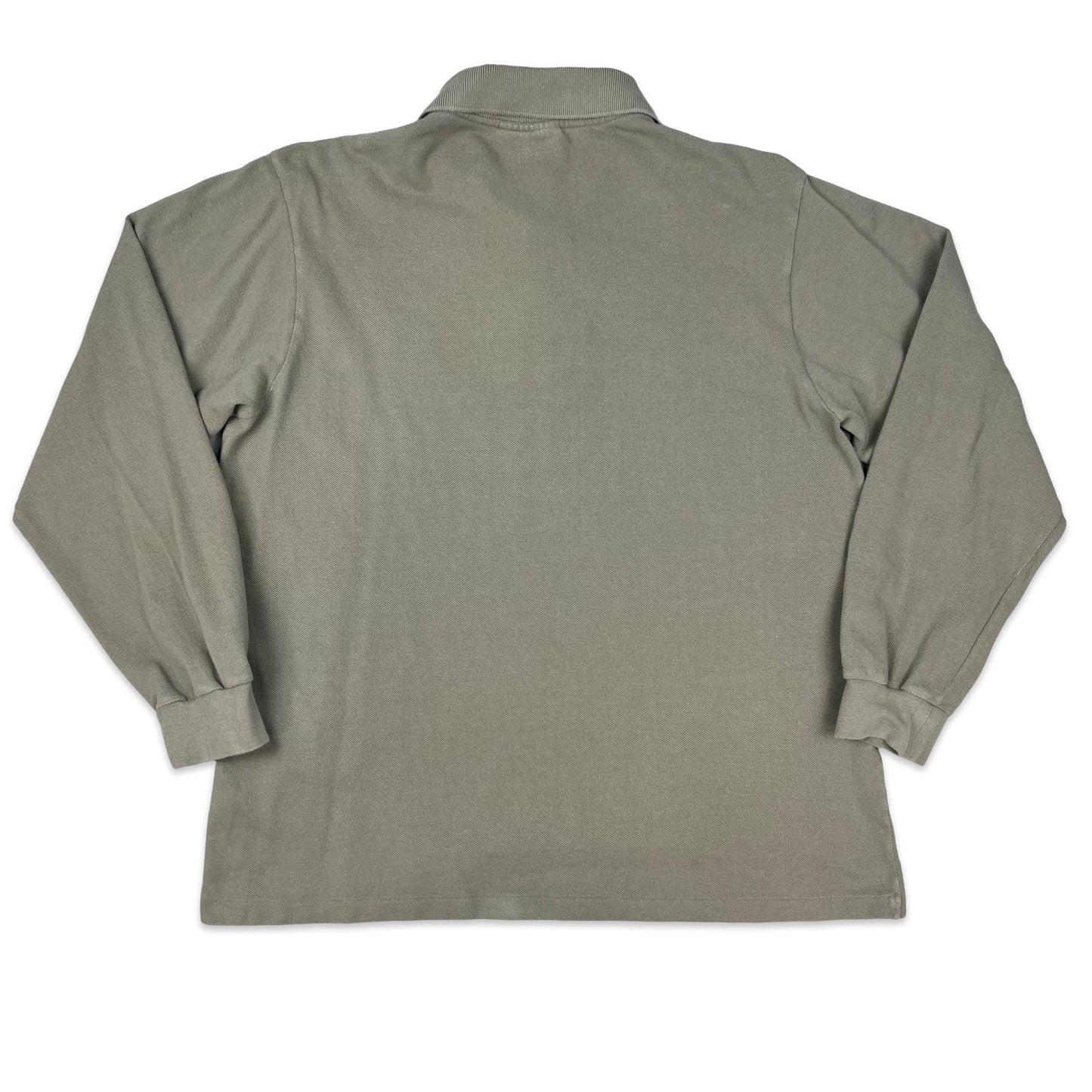 Vintage 80s Chemise Lacoste Taupe Rugby Shirt S M