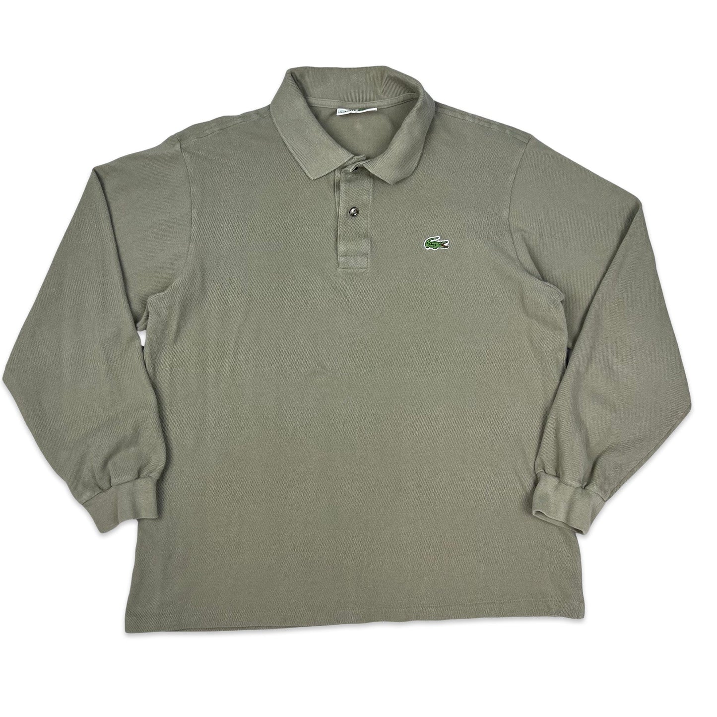 Vintage 80s Chemise Lacoste Taupe Rugby Shirt S M