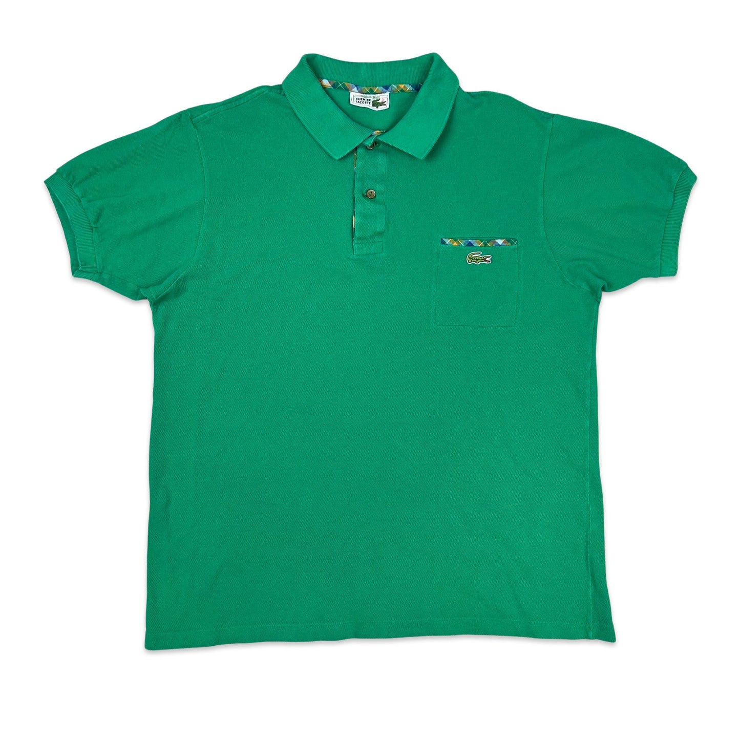 Vintage 80s Chemise Lacoste Green Polo Shirt S M
