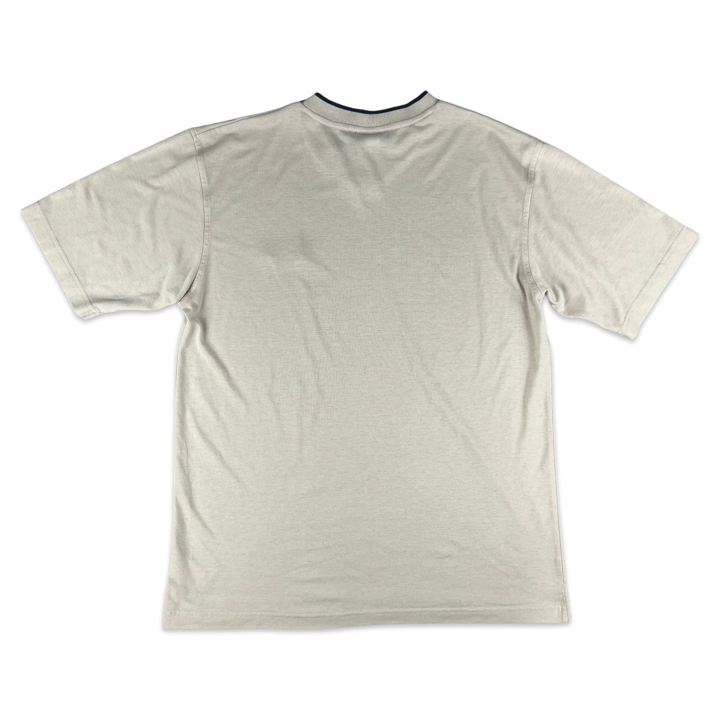Vintage Umbro Beige V-neck Logo Tee S M