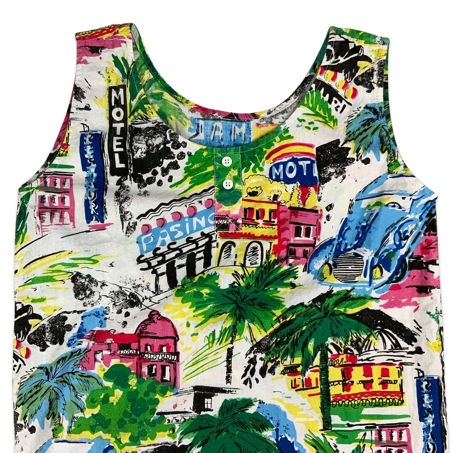 Vintage Bright Print Vest Top 6 8 10