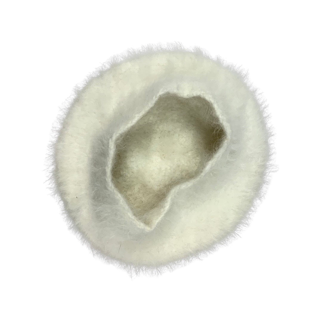 Vintage White Angora Beret