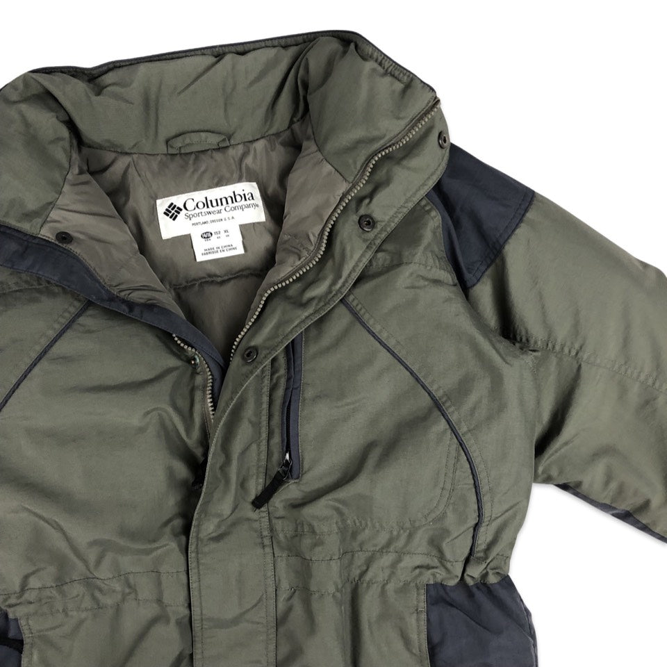 Vintage 90s Columbia Green and Grey Insulated Ski Jacket M