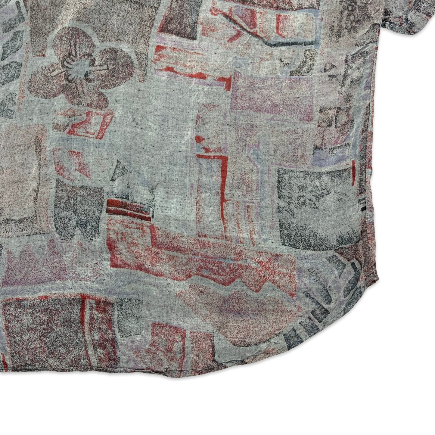 80s Silver & Red Shirt L