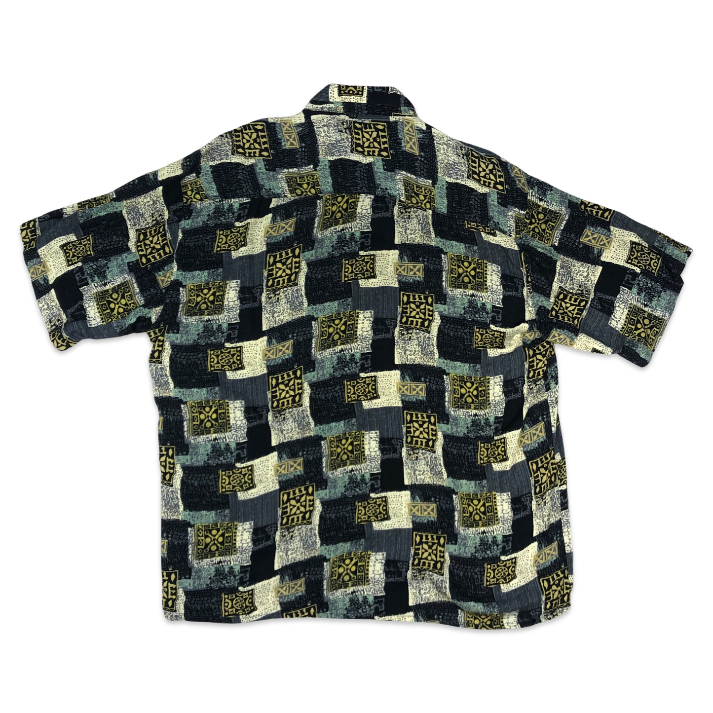 Vintage Abstract Print Viscose Shirt 3XL