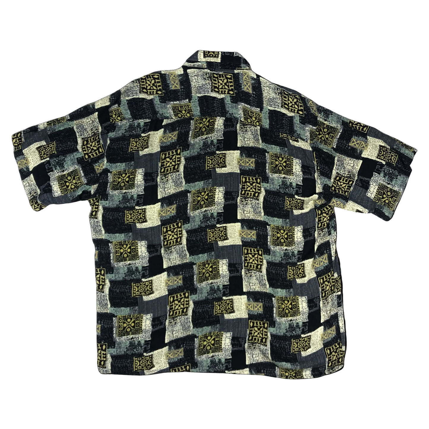 Vintage Abstract Crazy Print Viscose Shirt 2XL