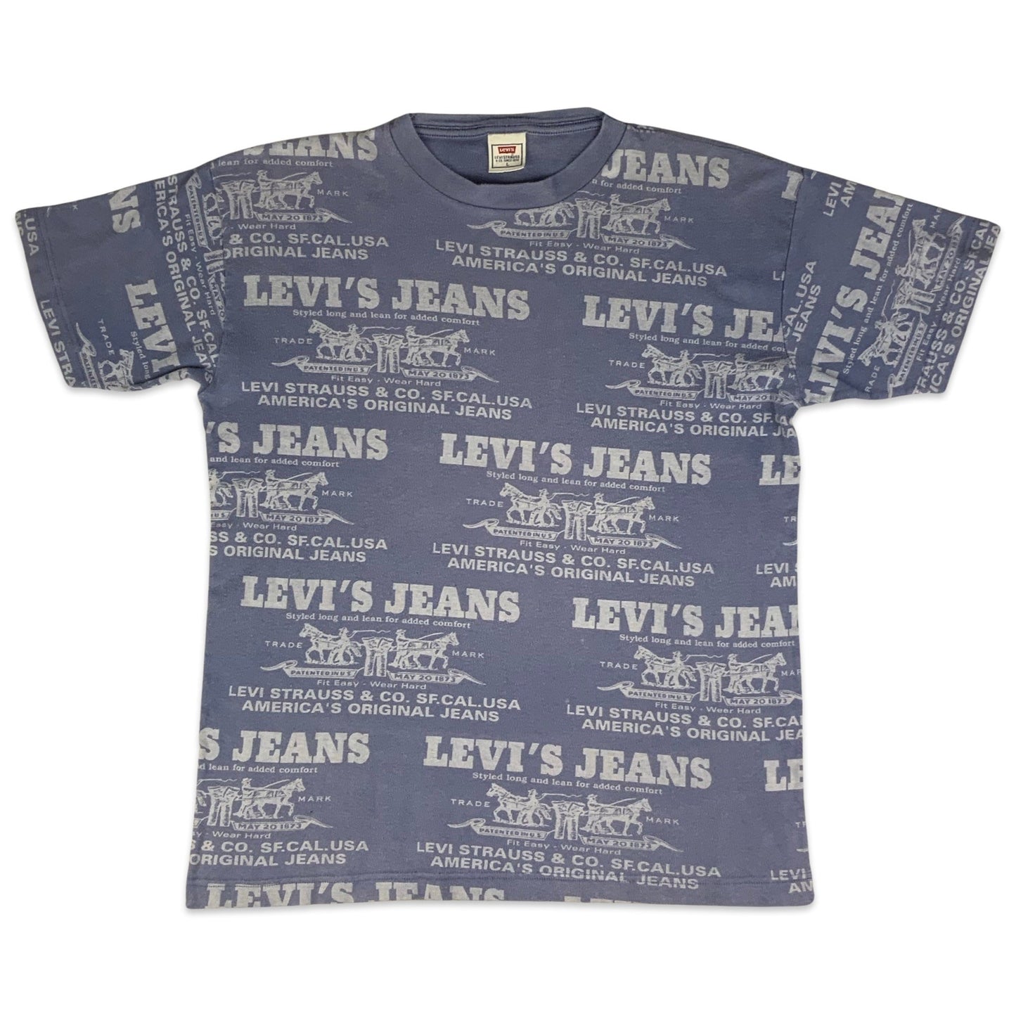 80s Levis Purple Western Print Tee S M L
