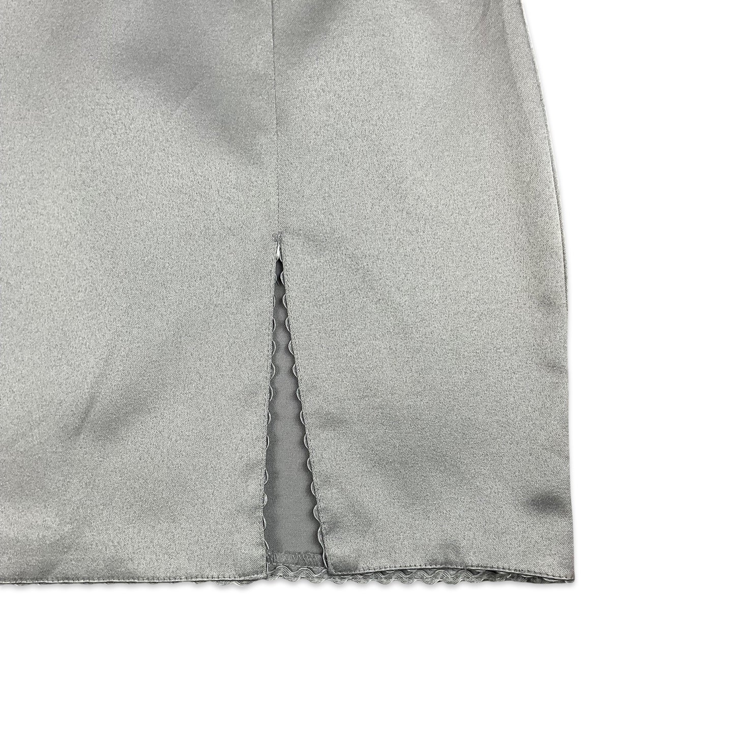 90s Y2K Silver High Waisted Mini Skirt 4 6