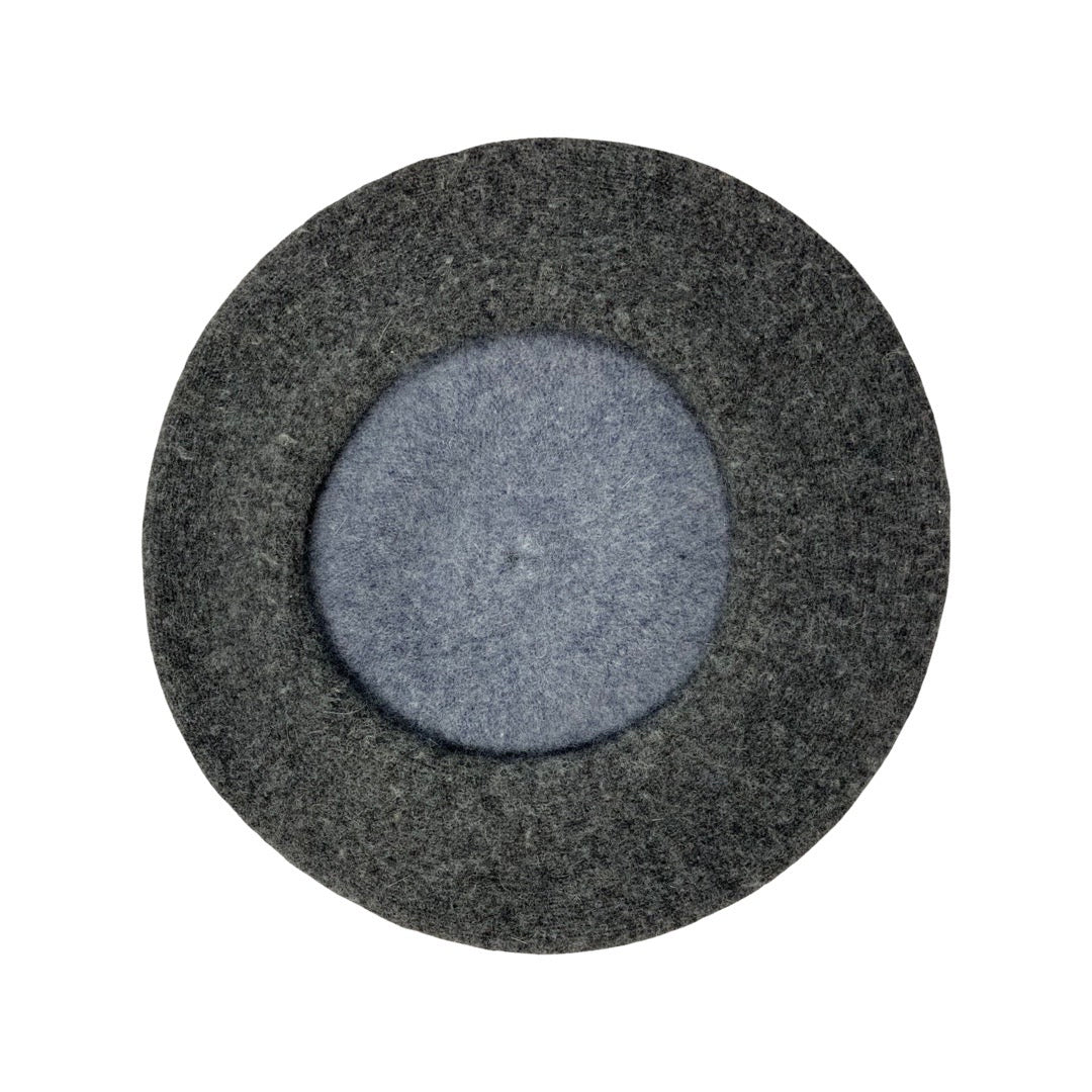 Vintage Grey Two-Tone Beret