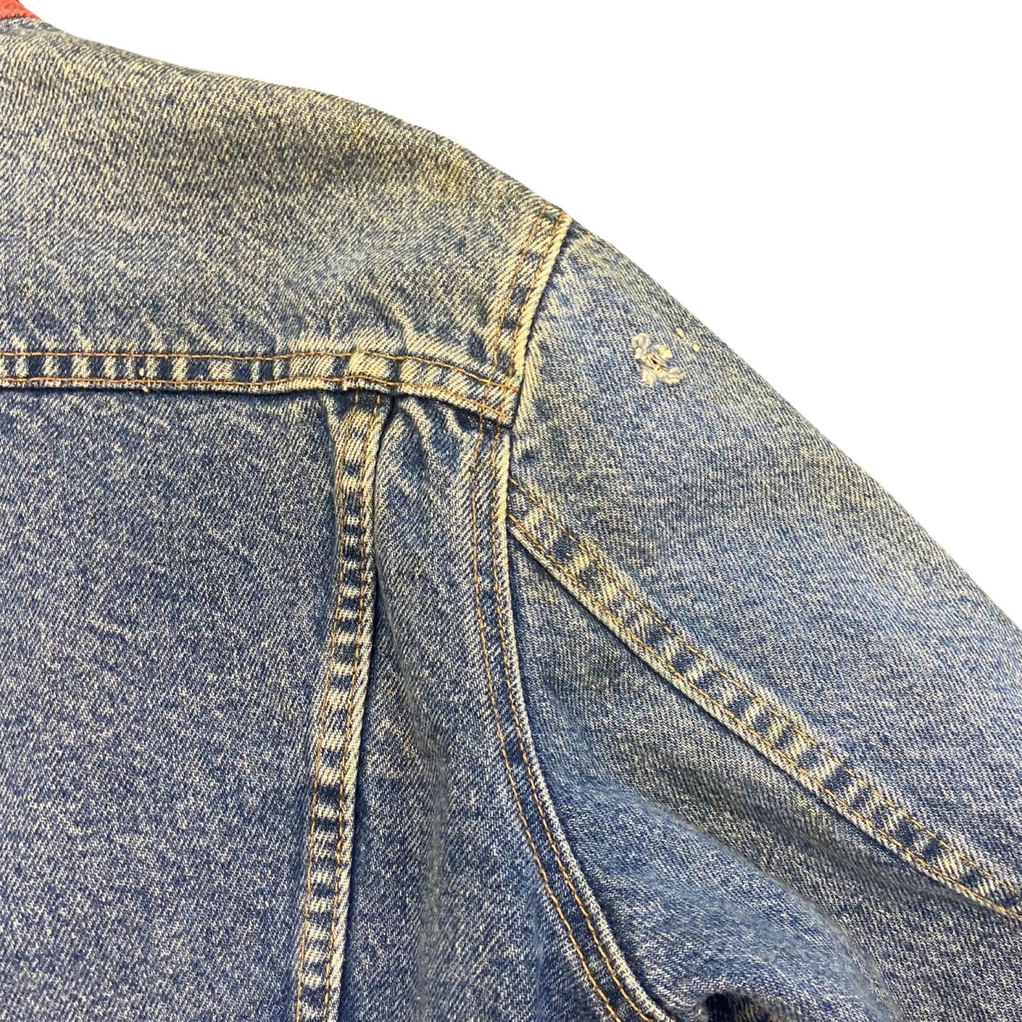 VTG 80s USA MADE LEVIS 70411 FLANNEL LINED DENIM TYPE 3 TRUCKER DENIM JACKET 36S