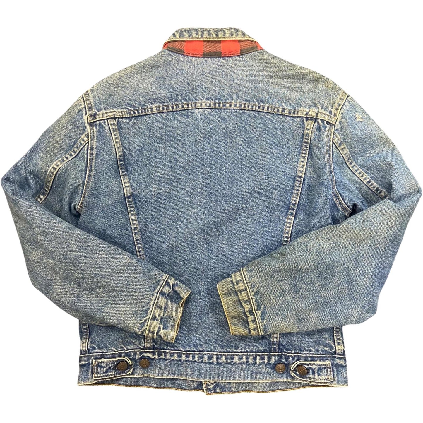 VTG 80s USA MADE LEVIS 70411 FLANNEL LINED DENIM TYPE 3 TRUCKER DENIM JACKET 36S