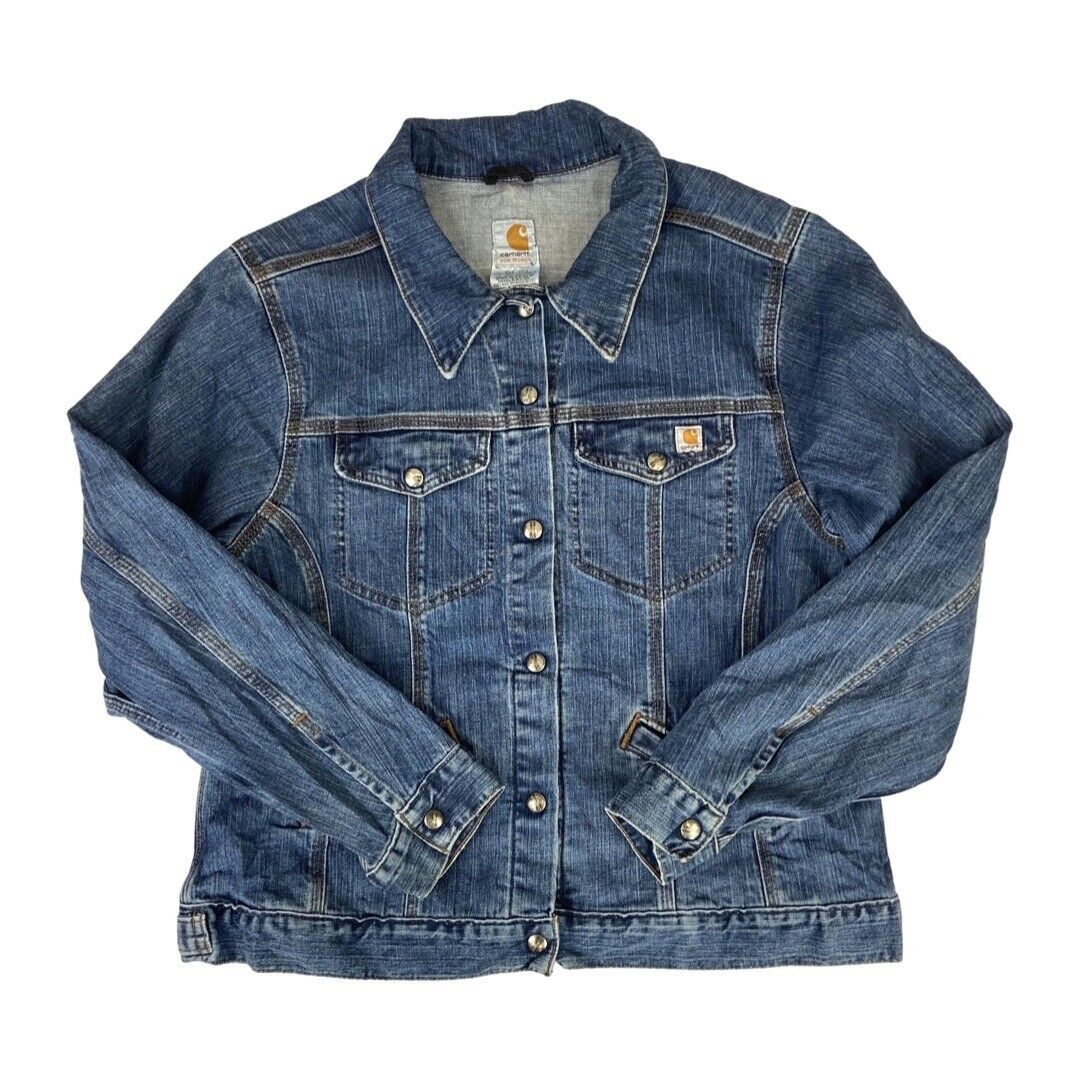 USA IMPORTED CARHARTT FOR WOMEN DENIM JACKET CASUAL WORKWEAR VGC 40” CHEST