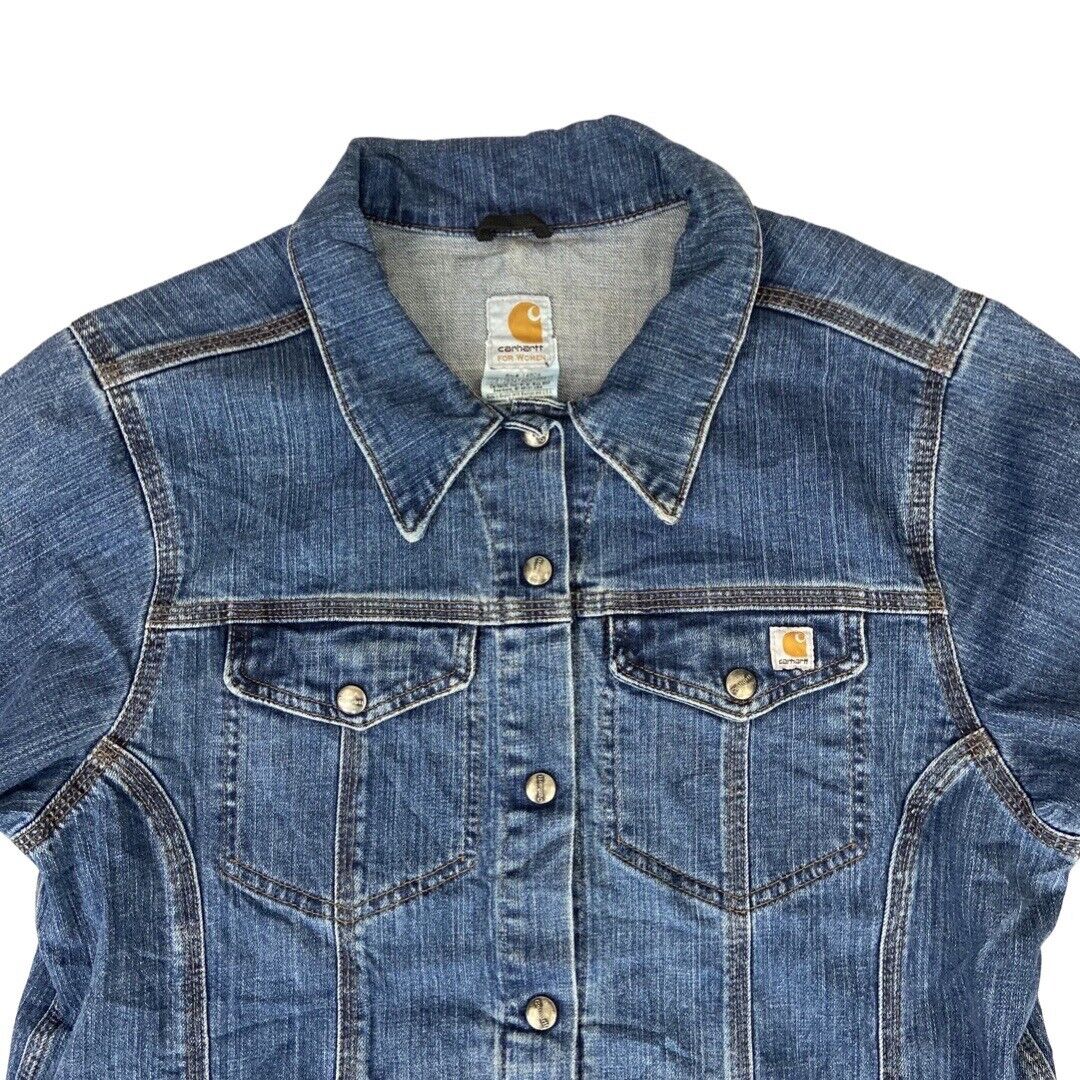 USA IMPORTED CARHARTT FOR WOMEN DENIM JACKET CASUAL WORKWEAR VGC 40” CHEST