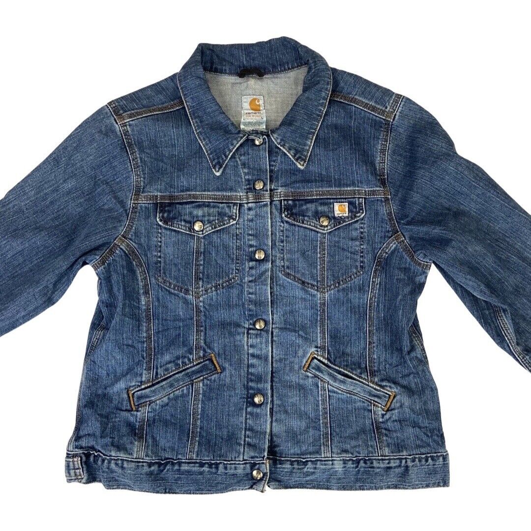 USA IMPORTED CARHARTT FOR WOMEN DENIM JACKET CASUAL WORKWEAR VGC 40” CHEST