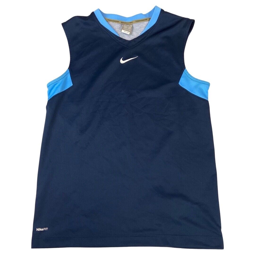 00's Navy & Baby Blue Nike Fit Dry Basketball Vest Large