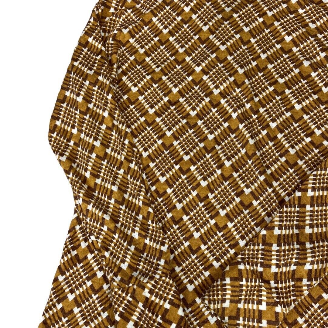 VTG 70s 1/2 BUTTON DISCO SHIRT POLYESTER BIG COLLARS DISCO 34” XS