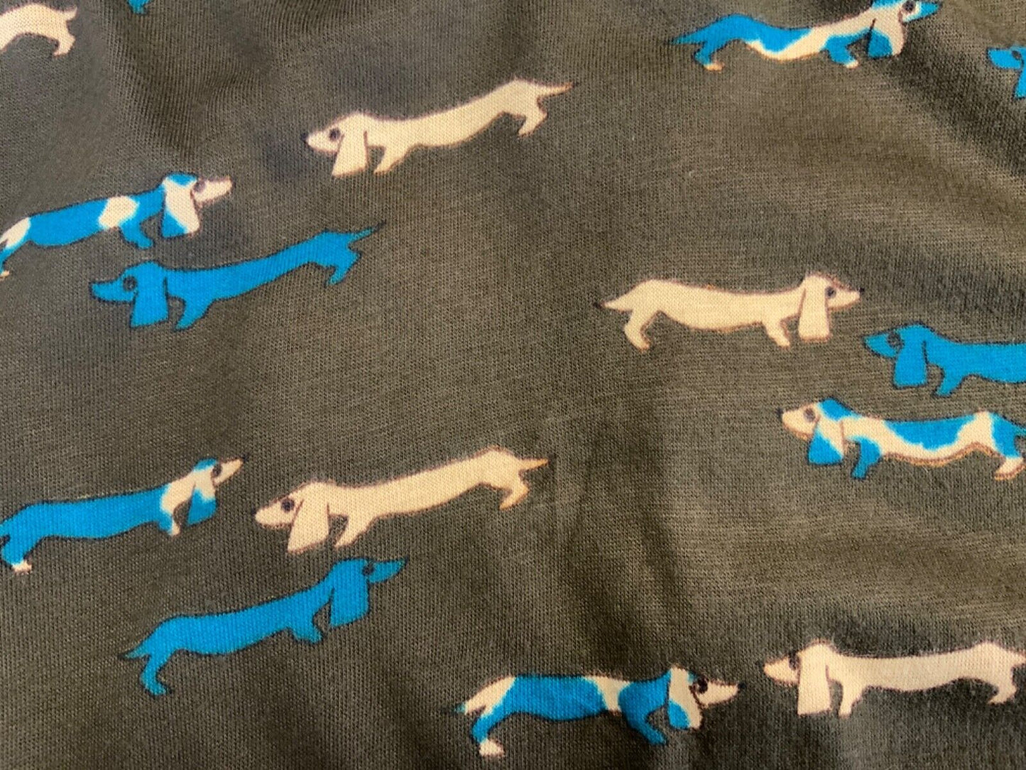 VINTAGE 1970s BROWN DACHSHUND SAUSAGE DOG SHIRT DISCO NOVELTY KITSCH 36” S