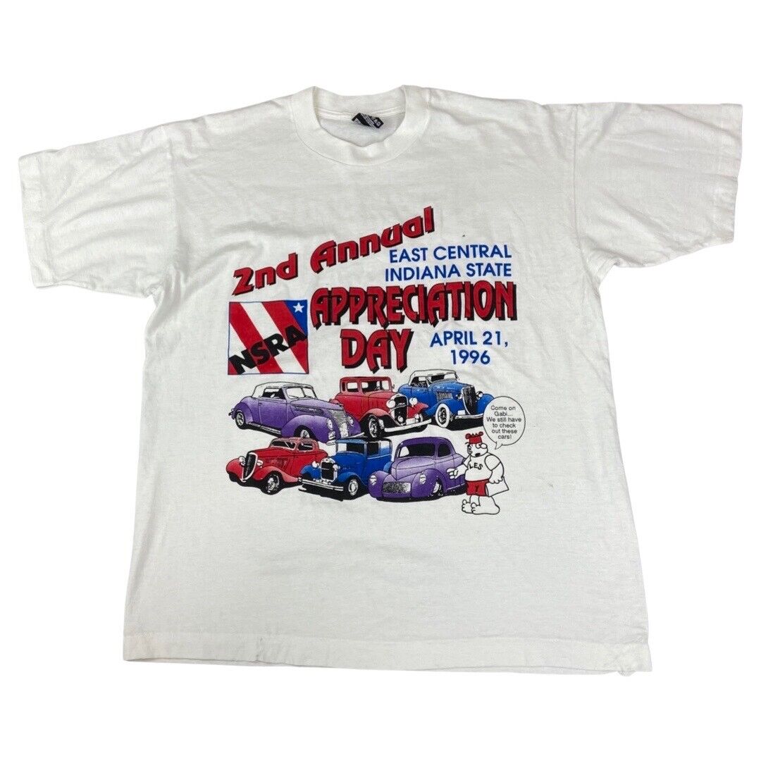 VTG 1996 White National Street Rod Association Appreciation Day Graphic Tee LRG
