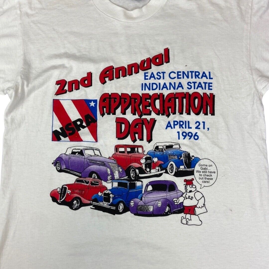 VTG 1996 White National Street Rod Association Appreciation Day Graphic Tee LRG