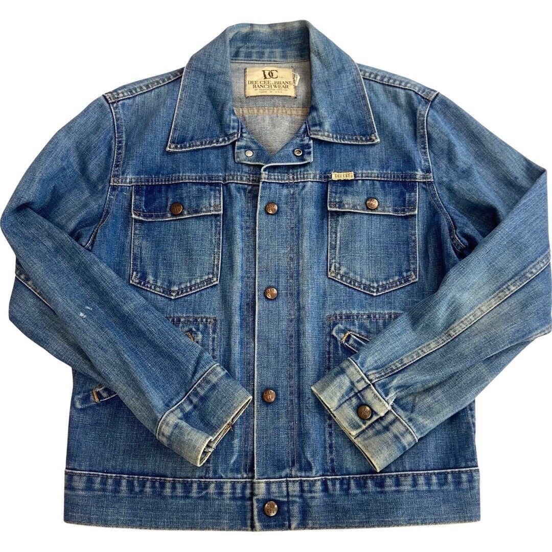 VTG 70s USA WASHINGTON DEE CEE DENIM TRUCKER RODEO JACKET ROCKABILLY 38” S