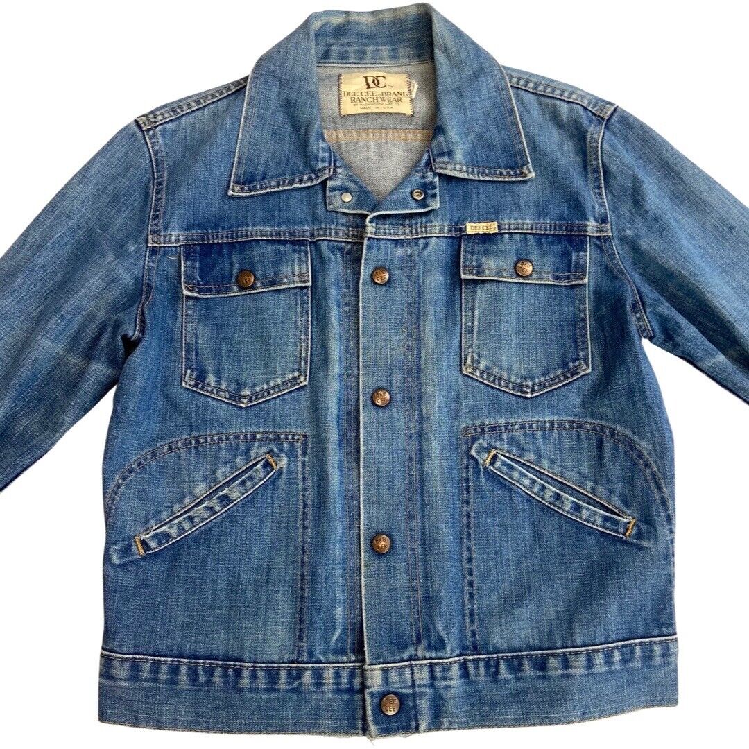 VTG 70s USA WASHINGTON DEE CEE DENIM TRUCKER RODEO JACKET ROCKABILLY 38” S