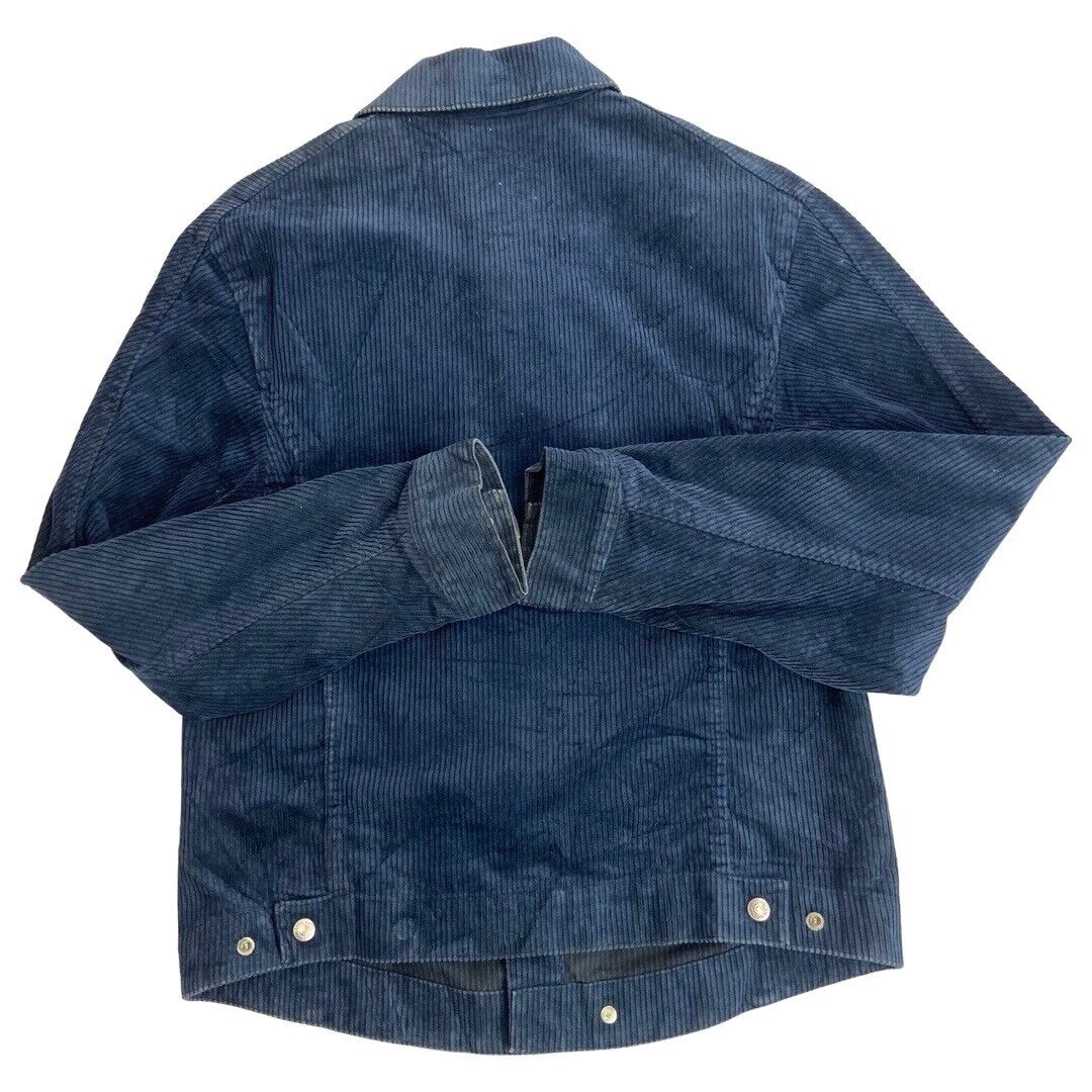 2000s LEVIS RED TAB ENGINEERED NAVY BLUE CORDUROY CORD TRUCKER JACKET 36” SMALL