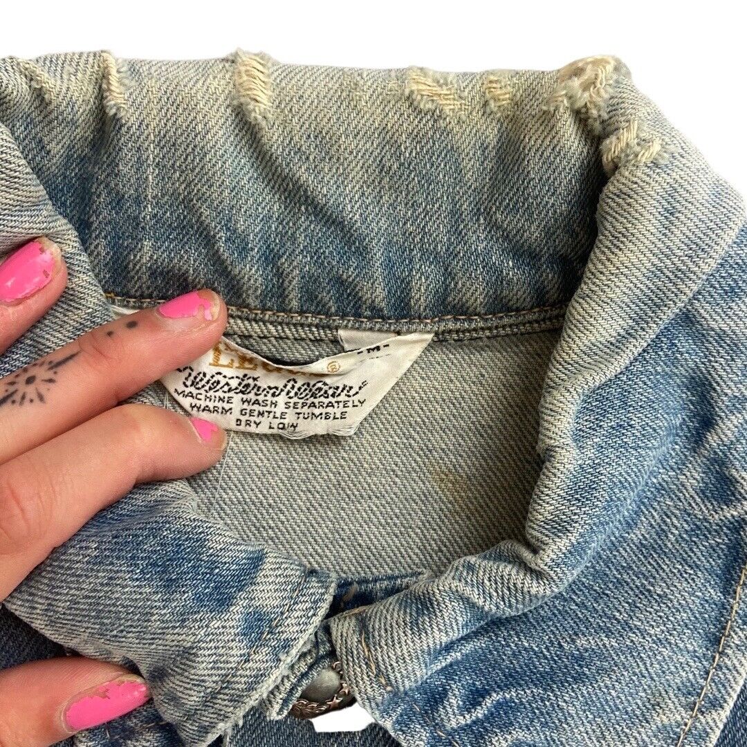 VTG 70s USA MR LEGGS WESTERN WEAR DENIM TRUCKER RODEO JACKET ROCKABILLY 38” S