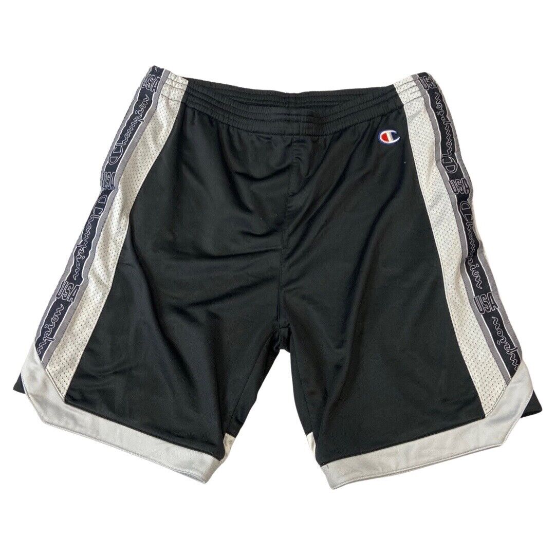2000s Black & Silver Champion USA Basketball Shorts Large